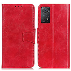 Custodia Portafoglio In Pelle Cover con Supporto M02L per Xiaomi Redmi Note 11 Pro 4G Rosso