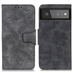 Custodia Portafoglio In Pelle Cover con Supporto M03L per Google Pixel 6 5G Nero