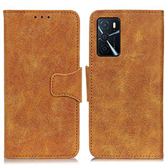 Custodia Portafoglio In Pelle Cover con Supporto M03L per Oppo A16s Khaki