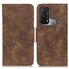 Custodia Portafoglio In Pelle Cover con Supporto M03L per Oppo Reno5 A Marrone