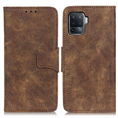 Custodia Portafoglio In Pelle Cover con Supporto M03L per Oppo Reno5 Lite Marrone