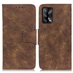 Custodia Portafoglio In Pelle Cover con Supporto M03L per Oppo Reno6 Lite Marrone