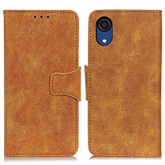 Custodia Portafoglio In Pelle Cover con Supporto M03L per Samsung Galaxy A03 Core Khaki
