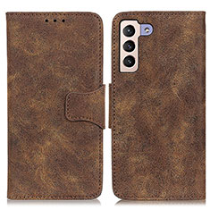 Custodia Portafoglio In Pelle Cover con Supporto M03L per Samsung Galaxy S22 Plus 5G Marrone