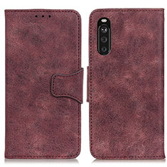 Custodia Portafoglio In Pelle Cover con Supporto M03L per Sony Xperia 10 III Lite Viola