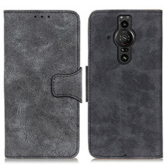 Custodia Portafoglio In Pelle Cover con Supporto M03L per Sony Xperia PRO-I Nero