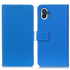 Custodia Portafoglio In Pelle Cover con Supporto M04L per Nothing Phone 1 Blu