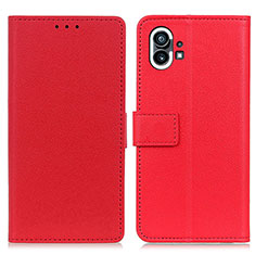 Custodia Portafoglio In Pelle Cover con Supporto M04L per Nothing Phone 1 Rosso