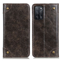 Custodia Portafoglio In Pelle Cover con Supporto M04L per Oppo A53s 5G Bronze