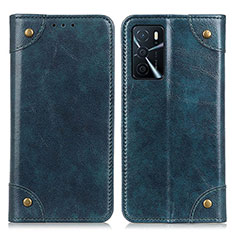 Custodia Portafoglio In Pelle Cover con Supporto M04L per Oppo A54s Blu