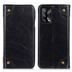 Custodia Portafoglio In Pelle Cover con Supporto M04L per Oppo A74 4G Nero