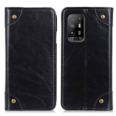 Custodia Portafoglio In Pelle Cover con Supporto M04L per Oppo F19 Pro+ Plus 5G Nero