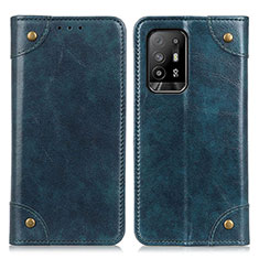 Custodia Portafoglio In Pelle Cover con Supporto M04L per Oppo Reno5 Z 5G Blu