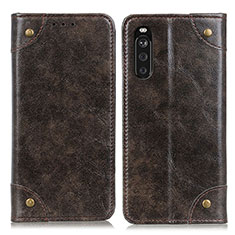 Custodia Portafoglio In Pelle Cover con Supporto M04L per Sony Xperia 10 III Lite Bronze