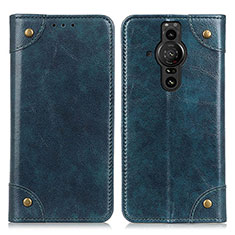 Custodia Portafoglio In Pelle Cover con Supporto M04L per Sony Xperia PRO-I Blu