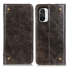 Custodia Portafoglio In Pelle Cover con Supporto M04L per Xiaomi Redmi K40 Pro 5G Bronze