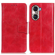 Custodia Portafoglio In Pelle Cover con Supporto M05L per Huawei Honor 60 5G Rosso