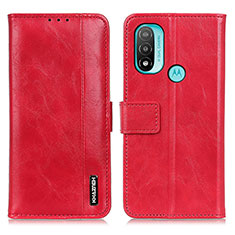 Custodia Portafoglio In Pelle Cover con Supporto M05L per Motorola Moto E30 Rosso