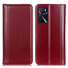 Custodia Portafoglio In Pelle Cover con Supporto M05L per Oppo A16s Rosso