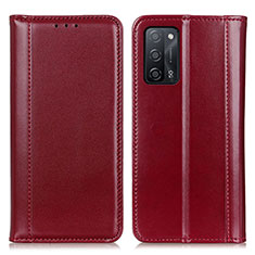 Custodia Portafoglio In Pelle Cover con Supporto M05L per Oppo A53s 5G Rosso