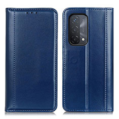 Custodia Portafoglio In Pelle Cover con Supporto M05L per Oppo A74 5G Blu