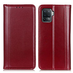 Custodia Portafoglio In Pelle Cover con Supporto M05L per Oppo A94 4G Rosso