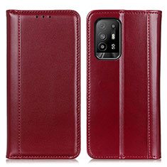 Custodia Portafoglio In Pelle Cover con Supporto M05L per Oppo A94 5G Rosso