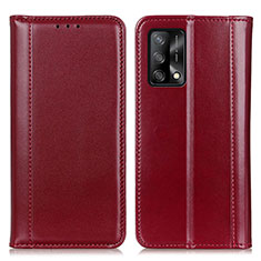 Custodia Portafoglio In Pelle Cover con Supporto M05L per Oppo F19 Rosso