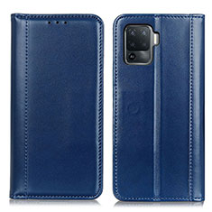 Custodia Portafoglio In Pelle Cover con Supporto M05L per Oppo Reno5 F Blu