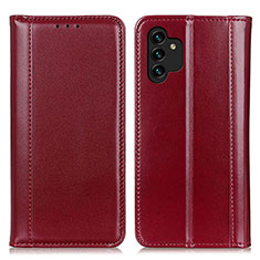 Custodia Portafoglio In Pelle Cover con Supporto M05L per Samsung Galaxy A13 4G Rosso