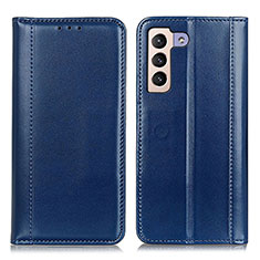 Custodia Portafoglio In Pelle Cover con Supporto M05L per Samsung Galaxy S21 FE 5G Blu