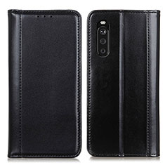 Custodia Portafoglio In Pelle Cover con Supporto M05L per Sony Xperia 10 III SO-52B Nero