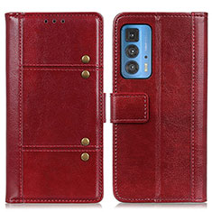 Custodia Portafoglio In Pelle Cover con Supporto M06L per Motorola Moto Edge 20 Pro 5G Rosso