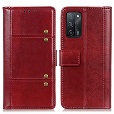 Custodia Portafoglio In Pelle Cover con Supporto M06L per Oppo A53s 5G Rosso