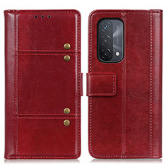 Custodia Portafoglio In Pelle Cover con Supporto M06L per Oppo A54 5G Rosso