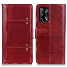 Custodia Portafoglio In Pelle Cover con Supporto M06L per Oppo F19s Rosso