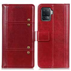 Custodia Portafoglio In Pelle Cover con Supporto M06L per Oppo Reno5 F Rosso