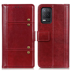 Custodia Portafoglio In Pelle Cover con Supporto M06L per Realme 8s 5G Rosso