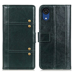 Custodia Portafoglio In Pelle Cover con Supporto M06L per Samsung Galaxy A03 Core Verde