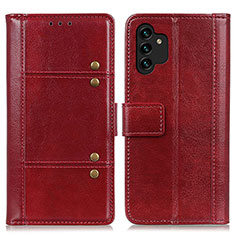 Custodia Portafoglio In Pelle Cover con Supporto M06L per Samsung Galaxy A13 4G Rosso