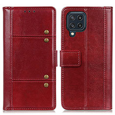Custodia Portafoglio In Pelle Cover con Supporto M06L per Samsung Galaxy M32 4G Rosso