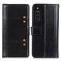 Custodia Portafoglio In Pelle Cover con Supporto M06L per Sony Xperia 10 III Lite Nero