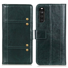 Custodia Portafoglio In Pelle Cover con Supporto M06L per Sony Xperia 10 III Lite Verde