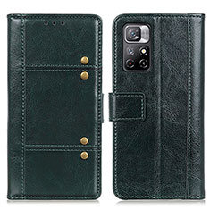 Custodia Portafoglio In Pelle Cover con Supporto M06L per Xiaomi Poco M4 Pro 5G Verde