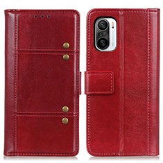 Custodia Portafoglio In Pelle Cover con Supporto M06L per Xiaomi Redmi K40 5G Rosso