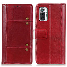 Custodia Portafoglio In Pelle Cover con Supporto M06L per Xiaomi Redmi Note 10 Pro 4G Rosso