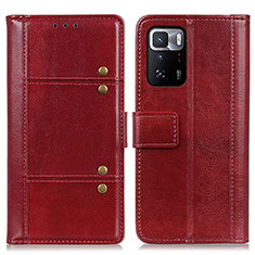 Custodia Portafoglio In Pelle Cover con Supporto M06L per Xiaomi Redmi Note 10 Pro 5G Rosso