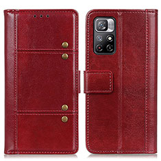 Custodia Portafoglio In Pelle Cover con Supporto M06L per Xiaomi Redmi Note 11 5G Rosso