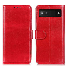 Custodia Portafoglio In Pelle Cover con Supporto M07L per Google Pixel 6a 5G Rosso