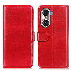 Custodia Portafoglio In Pelle Cover con Supporto M07L per Huawei Honor 60 5G Rosso